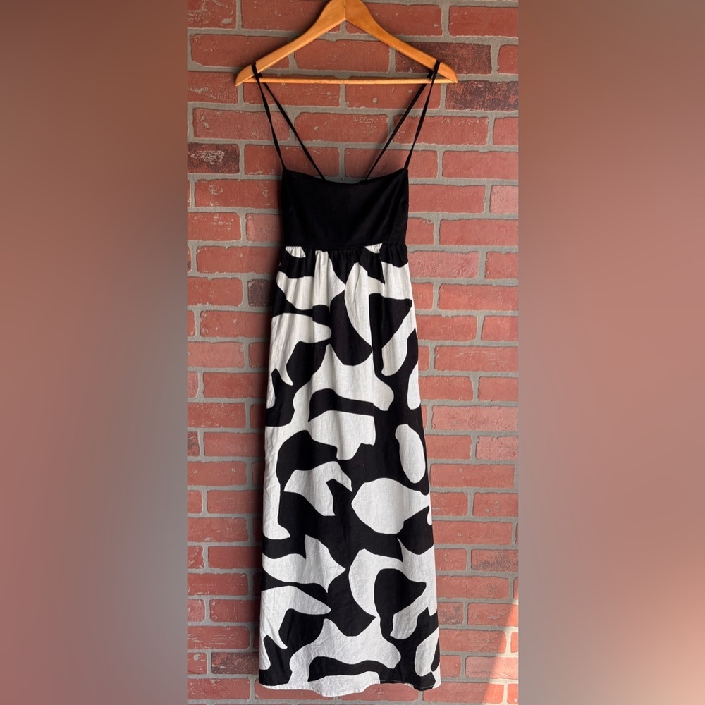 Abercrombie & Fitch Black and White Patterned Maxi Dress - Picture 4 of 6